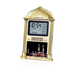 Al Harameen Electronic Digital Table Azan Clock Gold HA-4002G