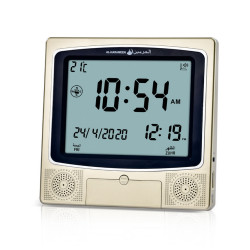 Al Harameen Electronic Digital Table Azan Clock Gold HA-4009GW