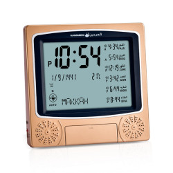 Al Harameen Electronic Digital Table Azan Clock Gold HA-4010GW