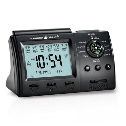 Al Harameen Electronic Digital Table Azan Clock Black HA-3005B