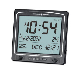 Al Harameen Electronic Digital Table Azan Clock Black HA-7009BW