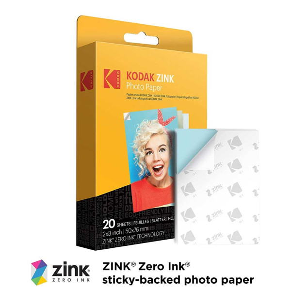 KODAK 2"X3" PREMIUM ZINK PHOTO PAPER (20 SHEETS) RODZ2X320