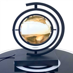 Moving Sand Art Picture-3D Deep Sea Sandscape Glass Flowing Sand Frame with Light OT-005
