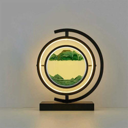 Moving Sand Art Picture-3D Deep Sea Sandscape Glass Flowing Sand Frame with Light OT-005