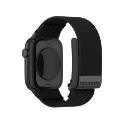 Moxedo Hybrid Fit-Weave Nylon Braided Band for iWatch 44mm and WHOOP 4.0 - Black 