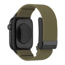 Moxedo Hybrid Fit-Weave Nylon Braided Band for iWatch 44mm and WHOOP 4.0 - Dark Green