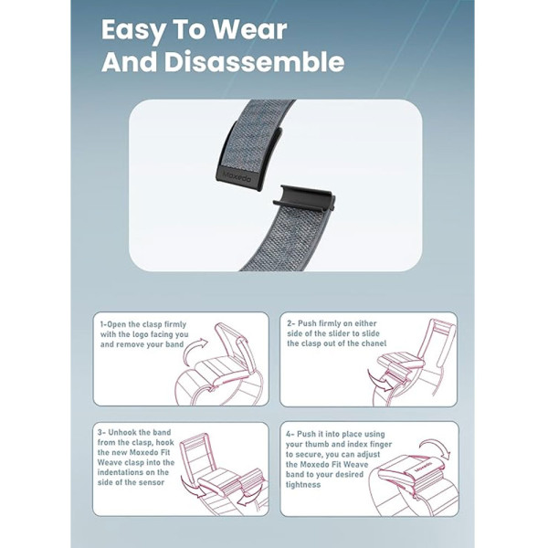 Moxedo Fit-Weave Nylon Braided Band for WHOOP 4.0 - Diamond Blue