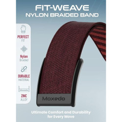 Moxedo Fit-Weave Nylon Braided Band for WHOOP 4.0 - Dark Red