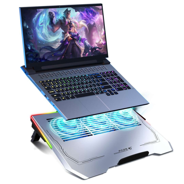 Porodo Gaming Al RGB Laptop Cooling Fan - White