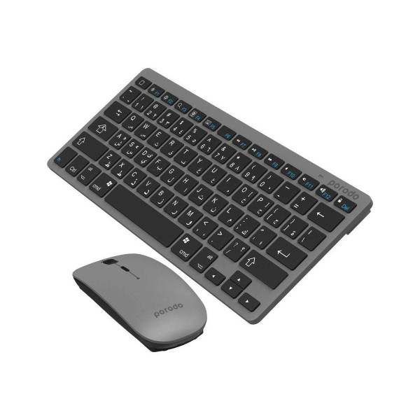 بورودو لوحة مفاتيح بلوتوث نحيفة للغاية ومحمولة (إنجليزي / عربي) مع ماوس