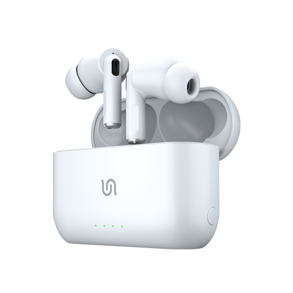 Buy Online Porodo Soundtec Wireless Anc Earbuds - White in Qatar