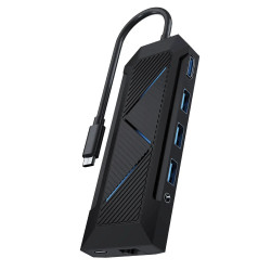 Porodo Universal 9 in 1 USB-C Hub Gamers Edition - Black