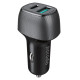Porodo Dual Port Car Charger QC3.0 43W / (USB-A QC3.0 + USB-C) with Type-C to Lightning Cable PD27W