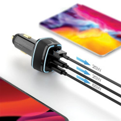 Porodo 105W Dual PD Multi-Port Quick Charge Car Charger