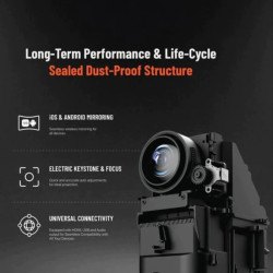 Porodo Mini Projector Wireless Mirroring Patented Dust-Proof Structure - White