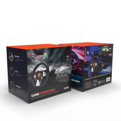 PORODO GAMING STEERING WHEEL PS4/PS3/X-ONE & 360/SWITCH/PC/ANDROID