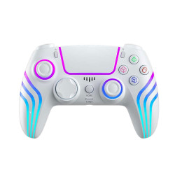 Porodo Gaming PS4 Wireless Controller 6-Axis Gyro and Ergonomic Design - White
