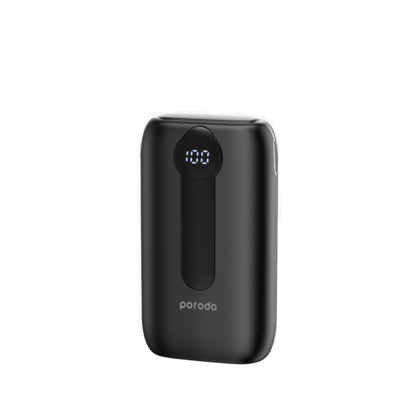 Porodo 10000mAh | 4 Power Bank Station Lightning & Type-C Integrated Cable - Black