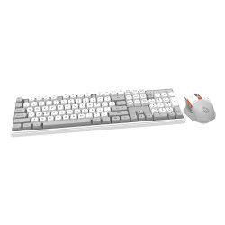 Porodo Gaming Wireless Keyboard Mouse Set 2.4GHz 1600 DPI - White