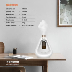 Porodo Lifestyle Aroma Sphere Waterless Diffuser - White