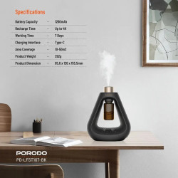 Porodo Lifestyle Aroma Sphere Waterless Diffuser - Black