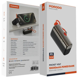 Porodo Pocket Volt 10000mAh Power Bank - Black