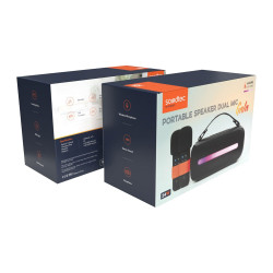 Porodo Soundtec 24W Speaker with Dual Wireless Microphone - Black