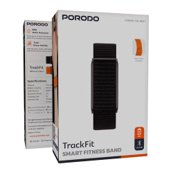 Porodo Screenless Fitband with Black and Orange Strap Black Case