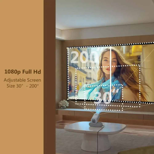 Porodo Lumacast Smart Full HD Projector Auto Focus & Keystone - White