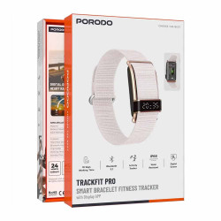 Porodo Trackfit Pro Smart Bracelet Fitness Tracker with Display App - Pink