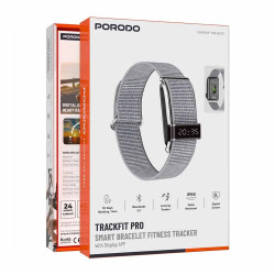 Porodo Trackfit Pro Smart Bracelet Fitness Tracker with Display App - Silver
