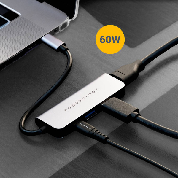 Buy Online Powerology 4 In 1 Usb-C Hub With Hdmi and Usb 3.0 in Qatar