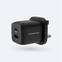 Powerology Ultra-Quick GaN Charger PD 35W with Cable - Black