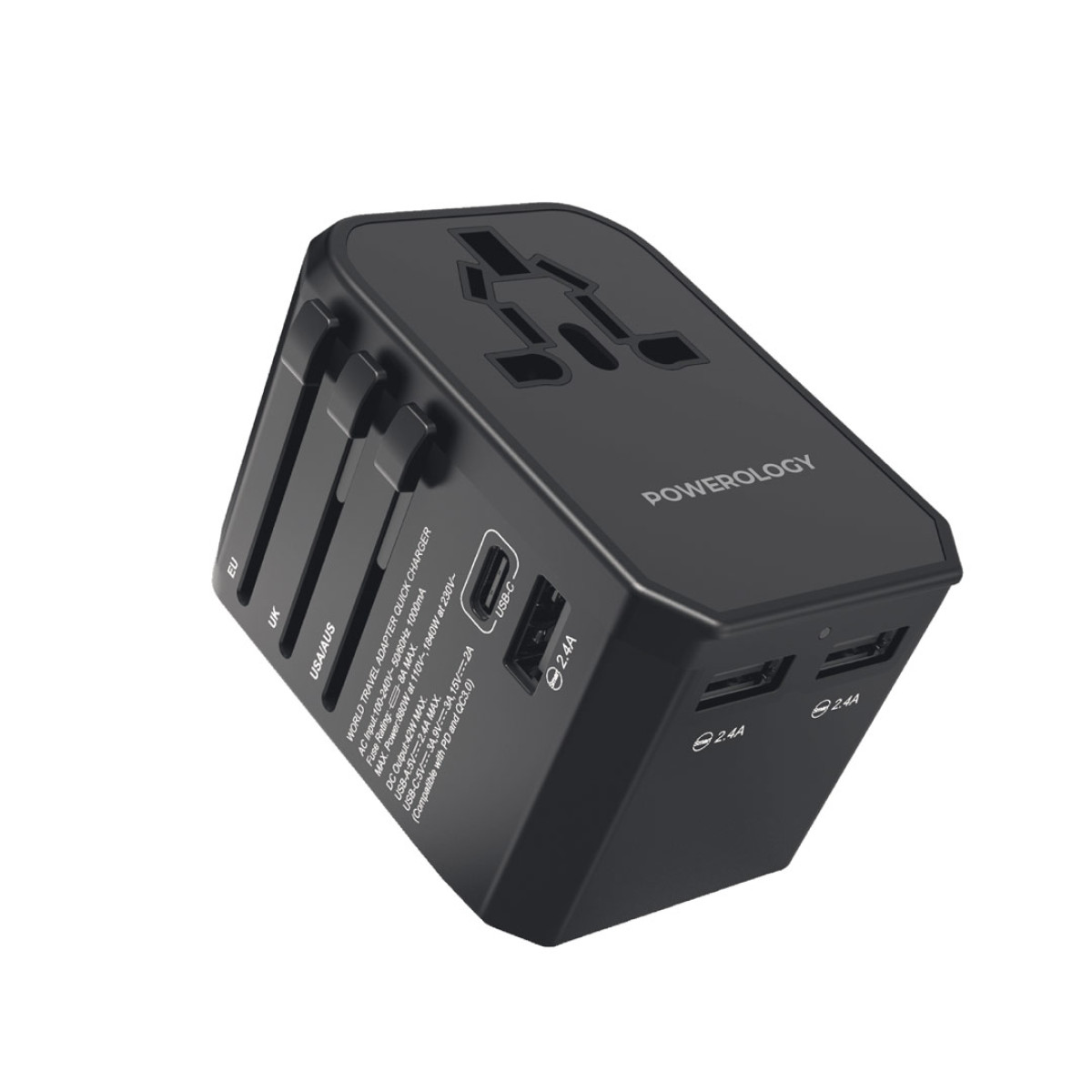 Buy Online Powerology Universal MultiPort Travel Adapter Pd 45W (1