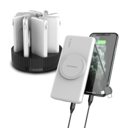 Powerology 8 In 1 Wireless Power Station 10000Mah Pd20W - White