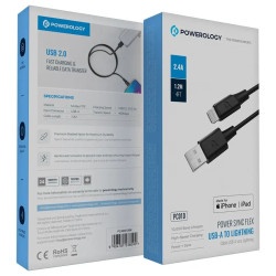 Powerology Power Sync Flex USB-A to Lightning Cable 2M