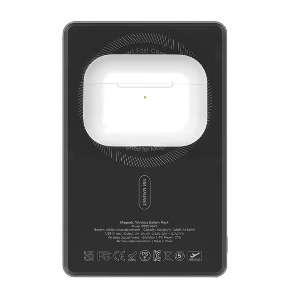 Powerology MagVolt 10000mAh Magnetic Power Bank - Black