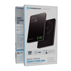 Powerology MagVolt 5000mAh Magnetic Power Bank - Black