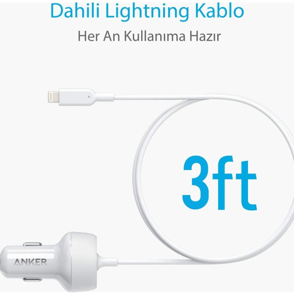 Anker 24W Powerdrive 2 Elite With Lightning Connector (A2214H)
