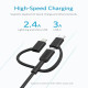 Anker Powerline ii 3 In 1 Usb-A To Usb-C Micro Usb Lightning Charging Cable