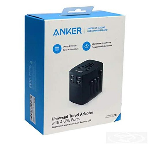 Buy Online Anker Universal Travel Adapter with 4 USB Ports - A2730H11 in Qatar