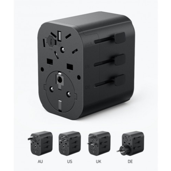 Anker 312 Outlet Extender Universal Travel Adapter With 3 Usb Ports - A9212K
