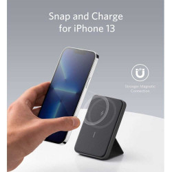 Anker 622 MagGo 5000mah Power Bank | USB-C And Magnetic Charging | 7.5W | Foldable Stand | A1614H13 - Black