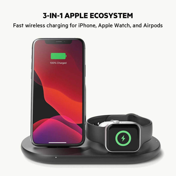 Buy Online Belkin BoostCharge 3-in-1 Wireless Charger for Apple Devices in Qatar