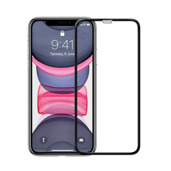 Green 3D Curved Tempered Glass For Iphone 11-Black
