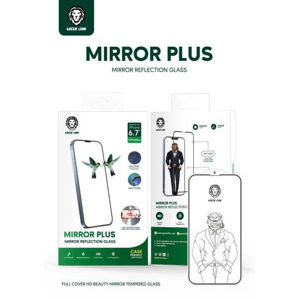 Green Mirror Reflection Glass Screen Protector For Iphone 13 /13 Pro 6.1