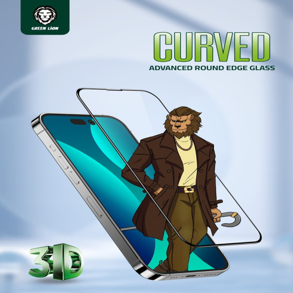 Green 3D Curved Tempered Glass Clear for iPhone 14 Pro