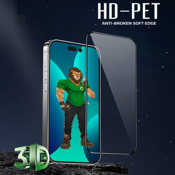 Green 3D PET Privacy Glass Screen Protector Black for iPhone 14 Pro Max