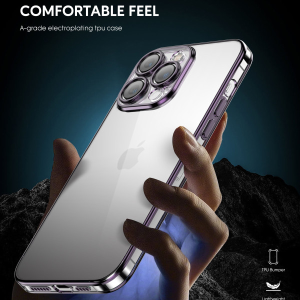 Green Mars-Electroplatingtpu Case Purple for iPhone 14 Pro Max