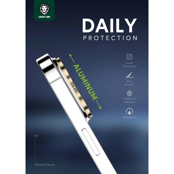 Green Camera Lens Pro Aluminum Protector For iPhone 14 Pro /14 Pro Max Black